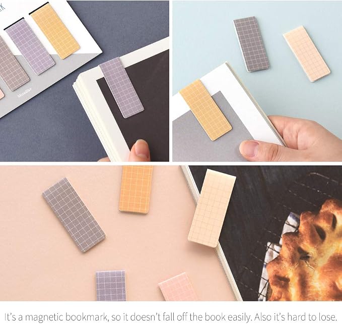 Monolike Magnetic Bookmarks Grid Sunset + Soft Clay, Set of 10