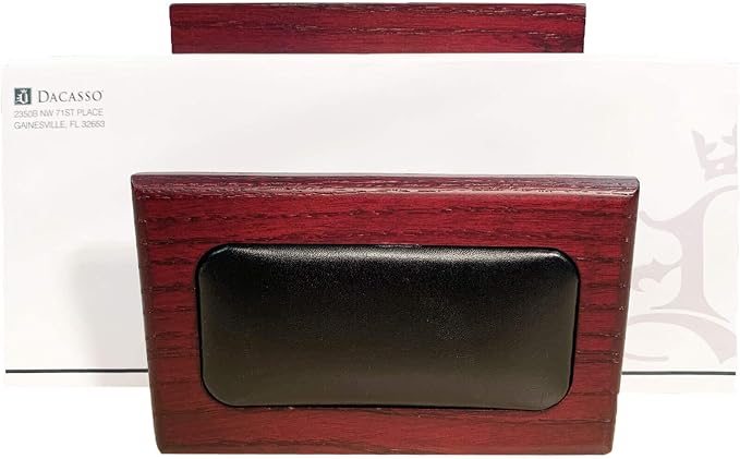 Dacasso Rosewood and Leather Desk Set, 8-Piece