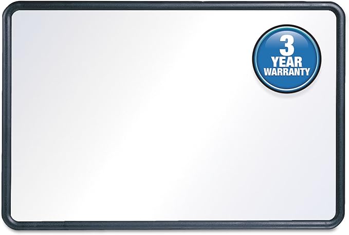 Quartet Contour Whiteboard, 24" x 18" Dry Erase Board, Plastic Frame, Black (7551), 2' x 1-1/2'