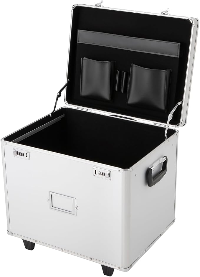 Fireproof Document Box, Fire Proof Portable Safe For Home Documents,Portable Stackable File Bins With Trolley Transport, Portable File Box With Handle for Home Office