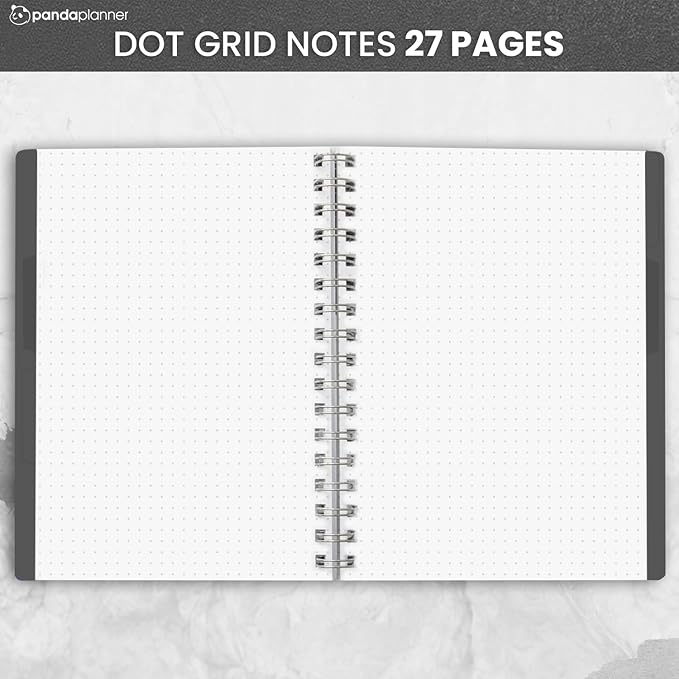 Panda Planner 2026 Undated Weekly Planner – Spiral Bound 5.75" x 8.25" with 52 Weeks, Habit Tracker & Weekly To-Do Lists – Productivity Planner & Academic Organizer for Home, Office & School (Black)