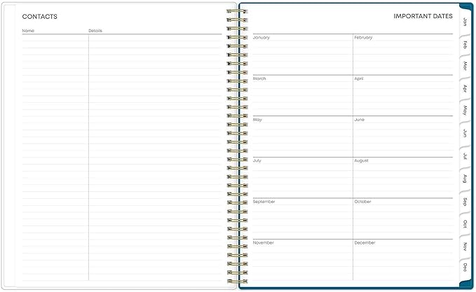 Blue Sky 2027 Weekly and Monthly Planner Calendar, January 2027 - December 2027, 8.5" x 11", Flexible Cover, Laminated Tabs, Durable Twin Wire Binding, Storage Pocket, Bakah Blue