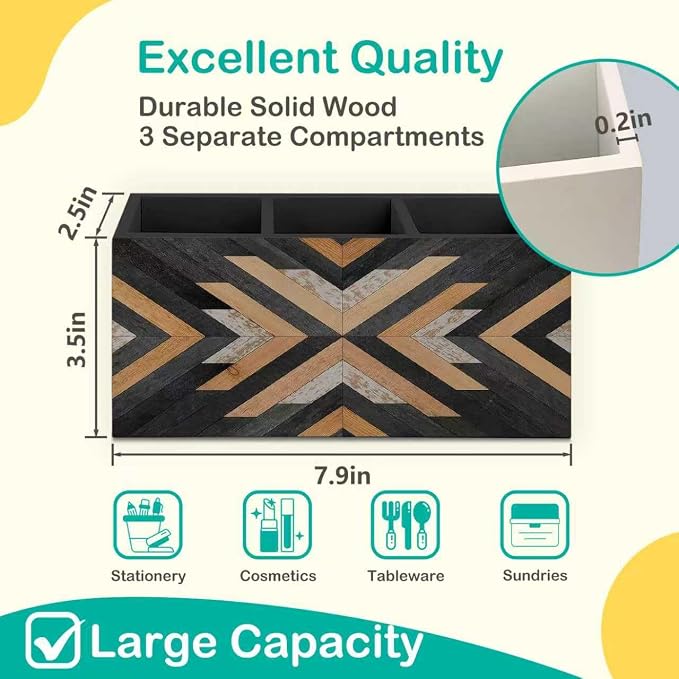 Western Pen Holder for Home Office Desk, Aztec Decor, Retro Boho Western Aztec Makeup Brush Toothbrush Holder Organizer for Bathroom Desk Accessories