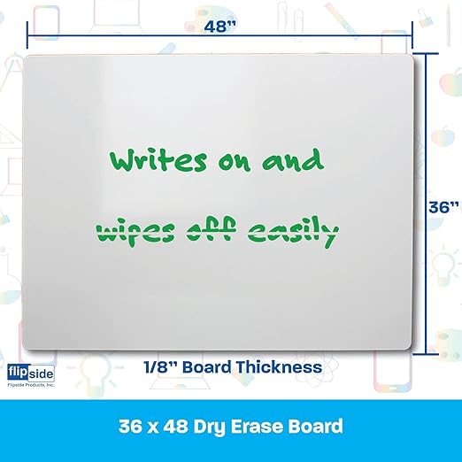 Flipside, FLP13648, Unframed Dry Erase Board Set, 1 Each, White