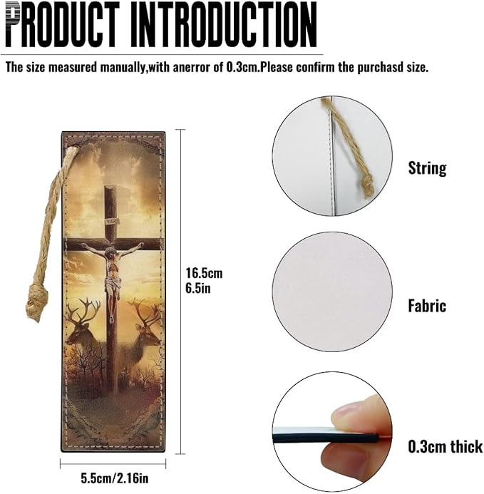 Bible Study Christian Gifts for Women Bible Cover for Men Church Bag with Handle Pu Leahter Bible Case(Deer Cross Sunset 2)