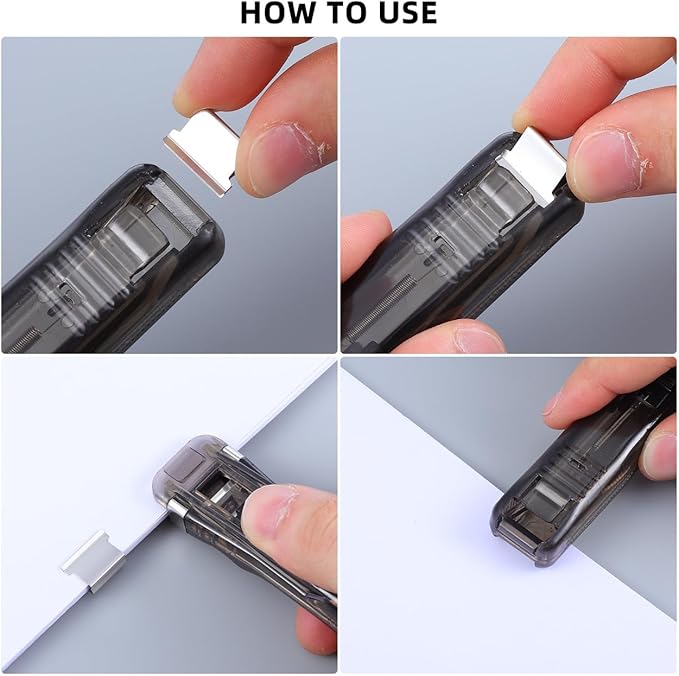 Creative Desktop Paper Stapler Set with 2 Black Office Staplers and 200pcs Refill Staples, Manual Document Binding Tool for Home and Office Filing Organization