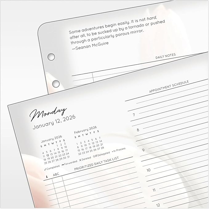 FranklinCovey - Blooms Planner Refill | Two Pages Per Day Ring-Bound (Monarch, Jan 2026 - Dec 2026)