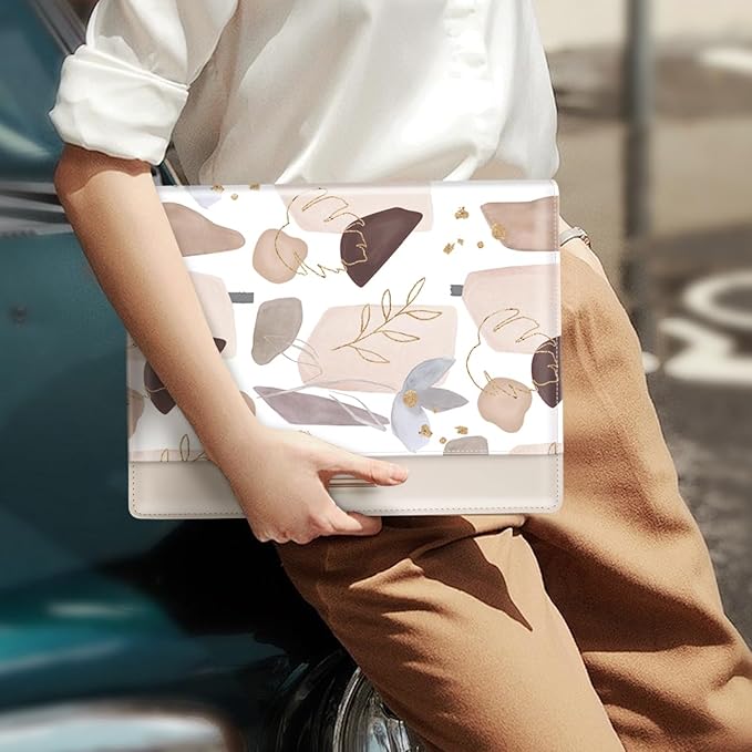 Padfolio/Resume Portfolio Folder for Women Men, WAVEYU Cute Chic Padfolio Cover Folder, Conference/Legal Document Organizer with Letter/A4 Size Clipboard, Document Sleeve, Gold