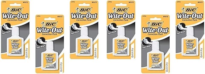 Wite Out Quick Dry Correction Fluid, 0.7 FL oz (Pack of 3) (Тwo Рack)