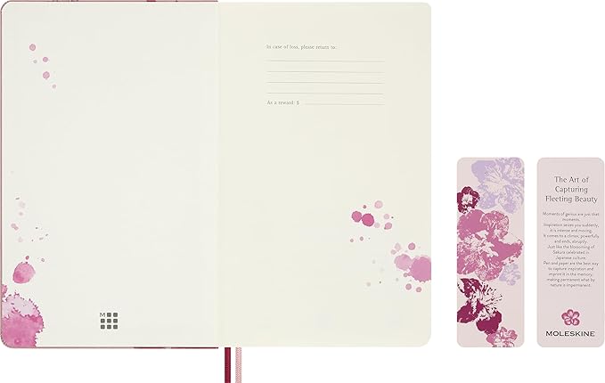 Moleskine Limited Edition Sakura 18 Month 2026-2027 Weekly Planner, Hard Cover, Large (5" x 8.25"), Pink with Gold Accents, 208 pages
