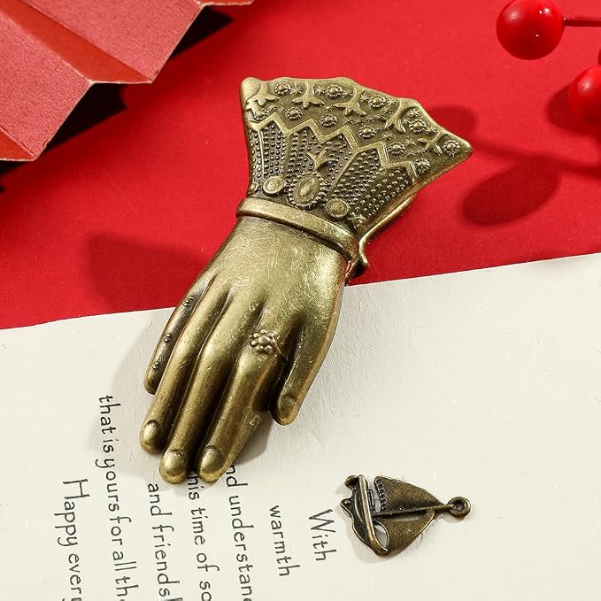 New Style Hand of Wealth Retro Lady Book Mark- Metal Clips Collection The Hand of Noblewoman Signifies Wealth and Good Fortune Gifts for Girl Lover Christmas (B-Ancient Bronze)