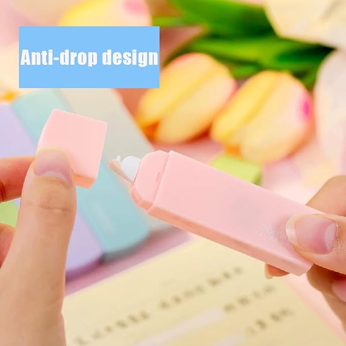 12 Pack Correction Tape,Cute White Out Tape, Store in Transparent Pouch,Easy To Use Applicator for Instant Corrections for Office and School