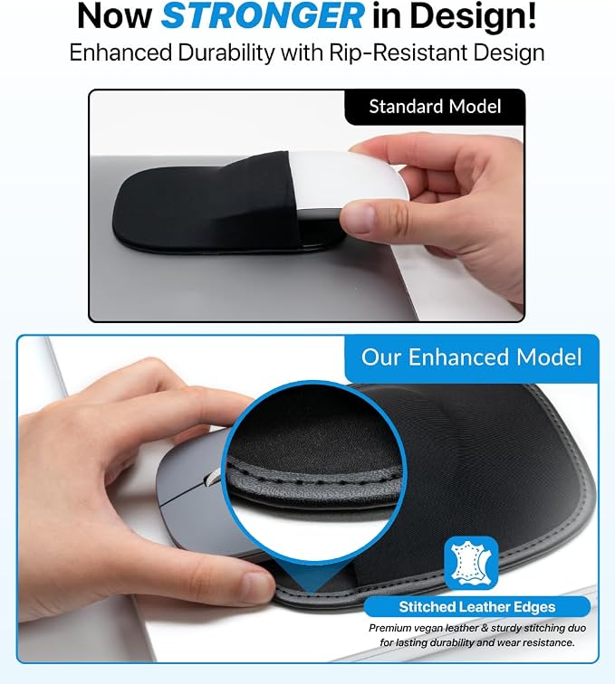 Stick-On Mouse Holder for Laptop, Adhesive Storage Pouch Compatible with Logitech Anywhere, Pebble & Pop, Magic Mouse 1 & 2, Black