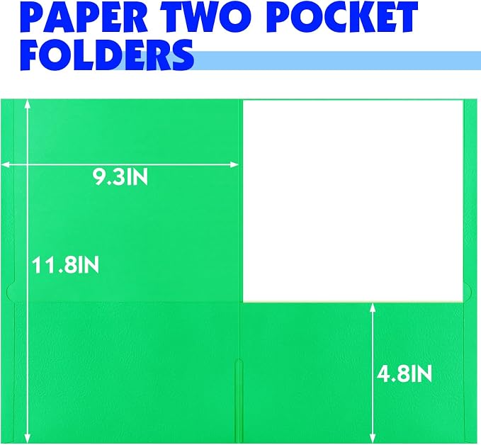 TUXIYA Two Pocket Folders, 60 Pack 2 Pocket Folders, Letter Size Paper File Folder with Pockets, Thick Paper Folder for School Office Business Home, Assorted 10 Colors