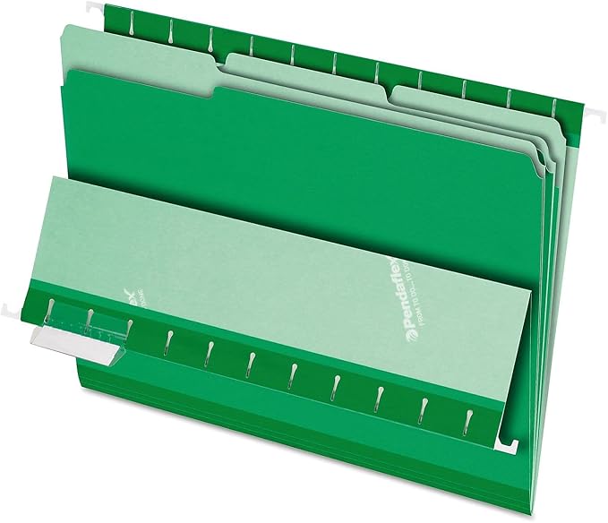 Pendaflex 421013BGR Pendaflex Interior File Folders, 1/3 Cut, Top Tab, LTR, Bright Green, 100/Box