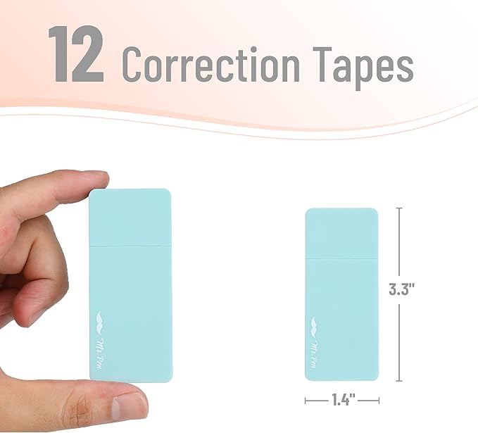 Mr. Pen- Aesthetic Correction Tape Bulk, 0.2" x 236", 12 pcs, Pastel Colors, Cute Correction Tape