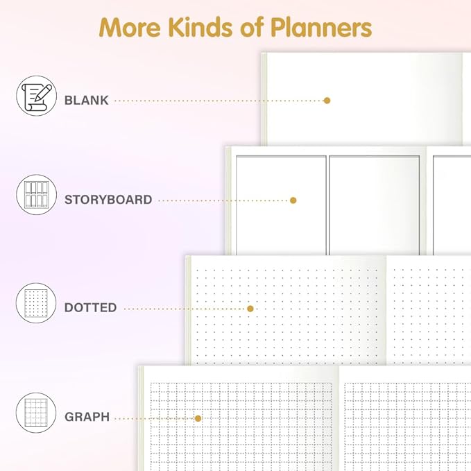 Pocket Planner Notebook, Blank Planner Refills, 30Sheets, 8.25x4.25inches Regular TN Journal Notebooks, Travelers Notebook Insert for Writing Pattern Diary Memo