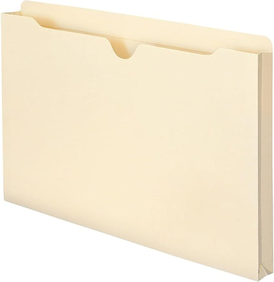 Smead File Jacket, Reinforced Straight-Cut Tab, 1" Expansion, Legal Size, Manila, 50 per Box (76520)