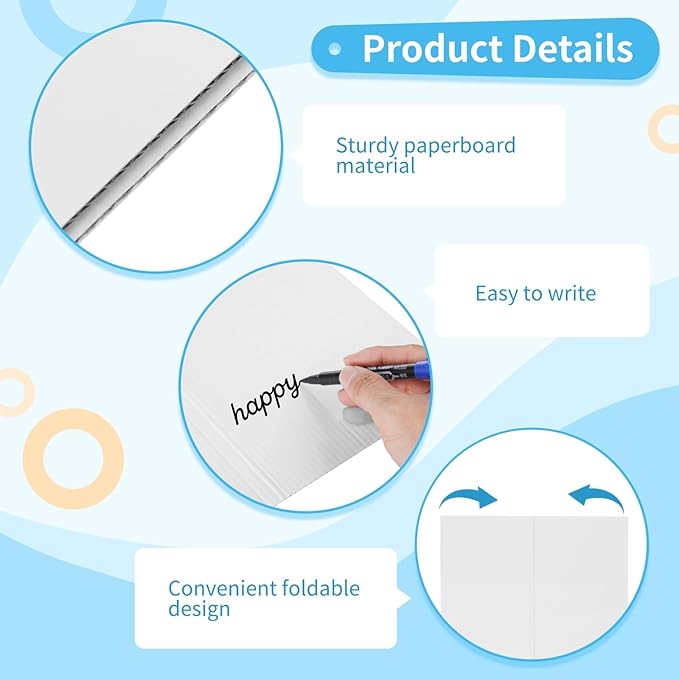 24-Piece Trifold Poster Board Set, 24×16" Tri Fold Display, Thick Corrugated Cardboards for Presentations