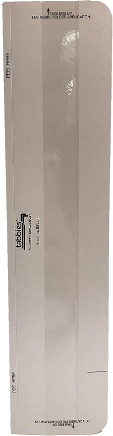 tabbies Extenda-Folder Strips, Convert Top Tab Cut Folders into end tab File folders, White, 3/4" Tab Extension, Full End-Tab,100/Box (55994), 2”w x 9-1/2”h