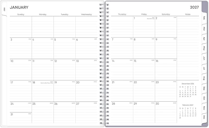 Blue Sky 2027 Weekly and Monthly Planner Calendar, January 2027 - December 2027, 8.5" x 11", Clear Pocket Cover, Laminated Tabs, Durable Twin Wire Binding, Storage Pocket, Laila