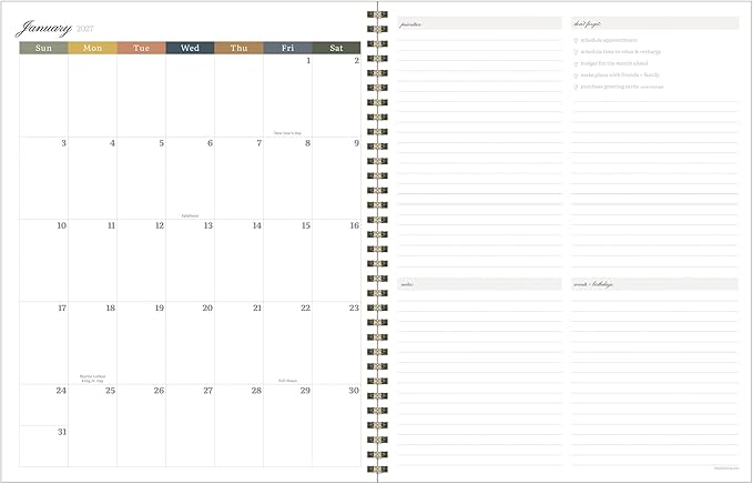TF Publishing July 2026 - June 2027 Blooming Pink Large Weekly Monthly Planner