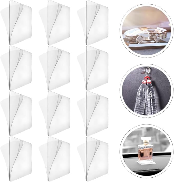 PRETYZOOM Double Sided Tape 6cm Strong Fixed Paste Waterproof Nano Adhesive Patch Nail-Free 12pcs for Universal Hook-Free Mounting and Seamless Office Use