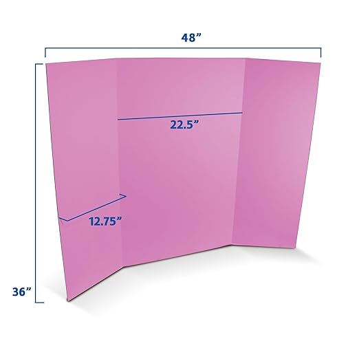 Flipside Products 36” x 48” Project Boards for Presentations, Science Fair, School Projects, Event Displays and Trifold Picture Board, Proudly Made in USA – Pink - 24 Pack
