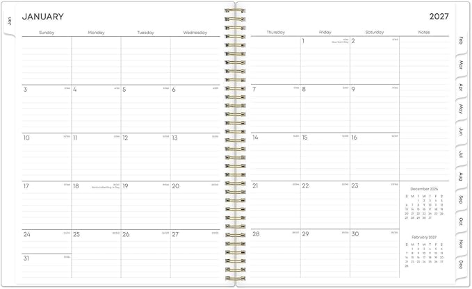 Blue Sky 2027 Weekly and Monthly Planner Calendar, January 2027 - December 2027, 8.5" x 11", Flexible Cover, Laminated Tabs, Durable Twin Wire Binding, Storage Pocket, Laurel