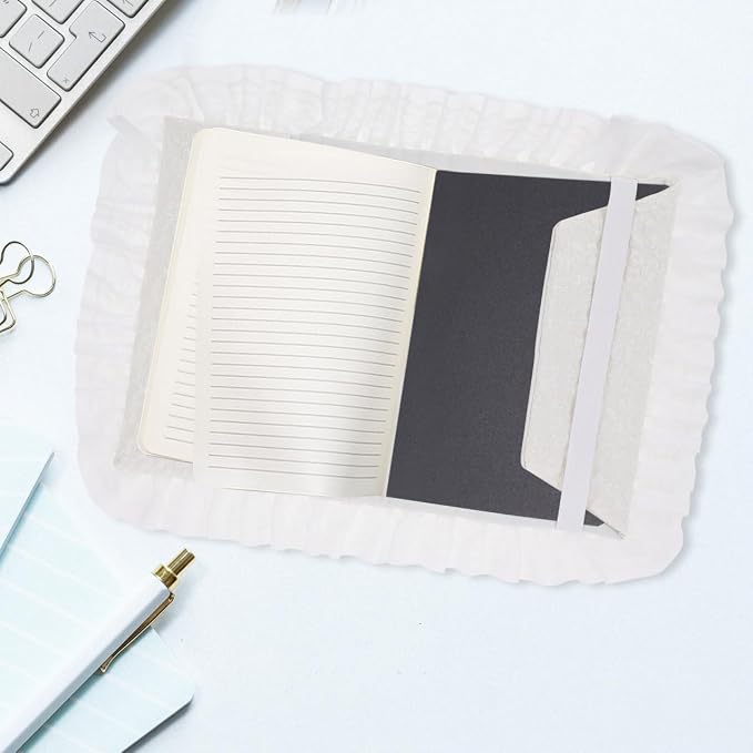 Tofficu Lace Book Cover Washable Fabric Book Sleeve Protective Cover for Notebook Bible Journal Handmade Delicate Protector Decorative Accessory