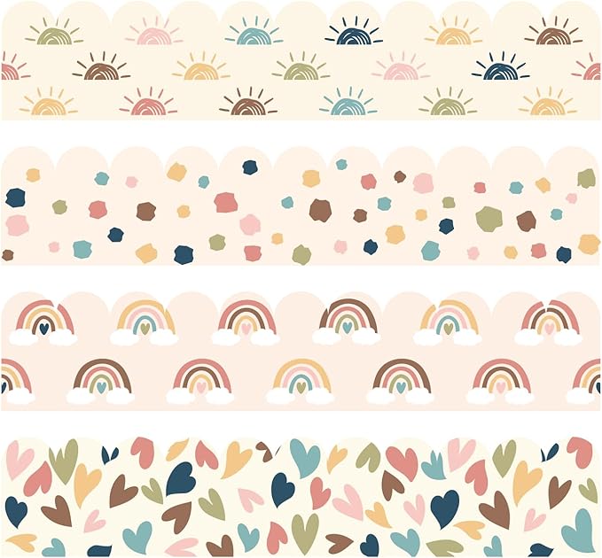 Boho Bulletin Board Border, 91.8 Ft Classroom Borders for Bulletin Board Decoration, Walls, Desks, Windows, Doors, Classrooms, Home School