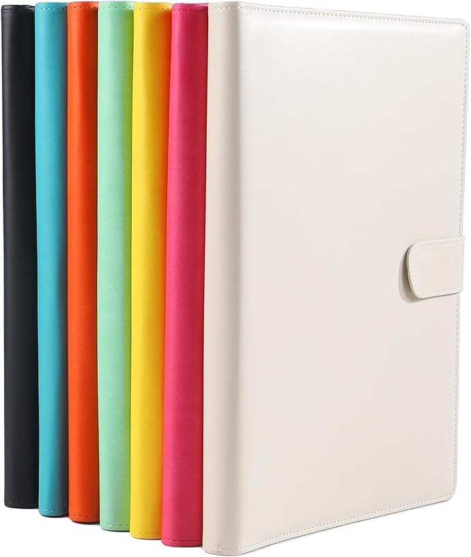 12.8 * 9.6 inch Portfolio Case Business Padfolio, Smart Phone is Usable in Document Organizer, Conference File Folder with A4/Letter Size Clipboard and Notepad - Beige