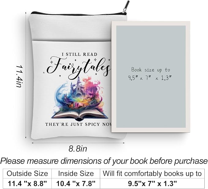 Fairytales Book Sleeve Romance Book Cover Book Lovers Gifts Book Club Gifts Bookish Gifts Book Protector Reading Gifts Book Gifts for Readers Librarian Mothers Day Graduation Birthday Gifts