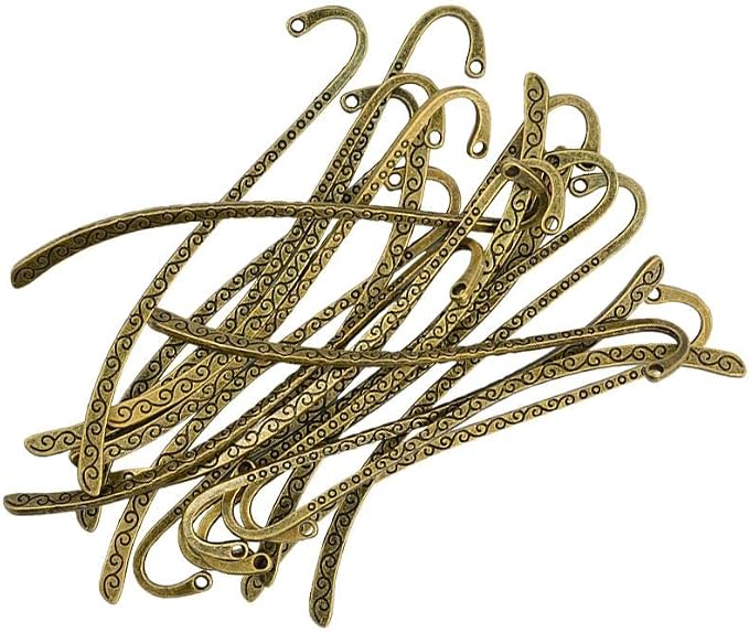 Esquirla 20Pcs Vintage Beading Line Pattern Bookmarks + Hole Stationery
