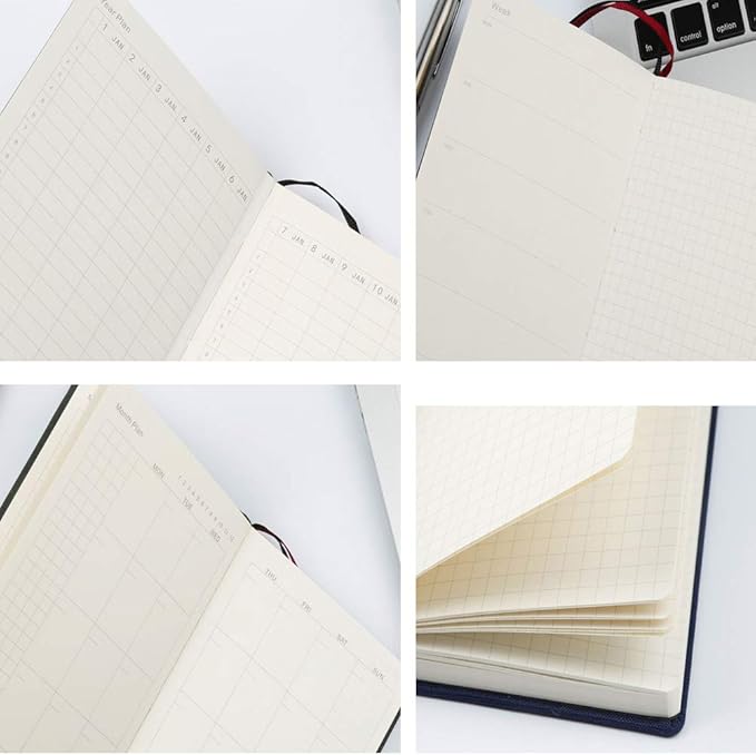 Undated Pocket Weekly Planner Schedule Organizer Agenda Year Month Week Plan A6 Notebooks (A6 undated planner Gray)