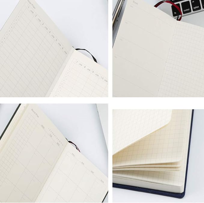 Undated Pocket Weekly Planner Schedule Organizer Agenda Year Month Week Plan A6 Notebooks (Brown with clear cover)