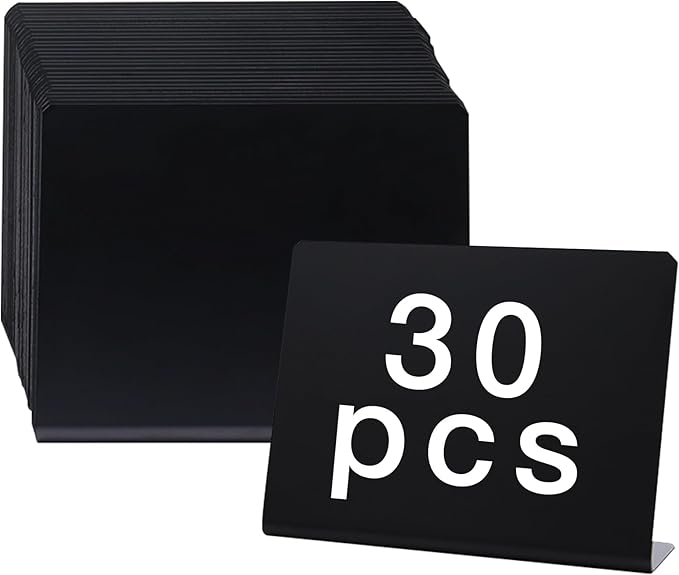 30 Pack Mini Chalkboard Signs, 4x3 Inches Food Labels for Party Buffet, Table Signs Food Tags, Easy to Write and Wipe
