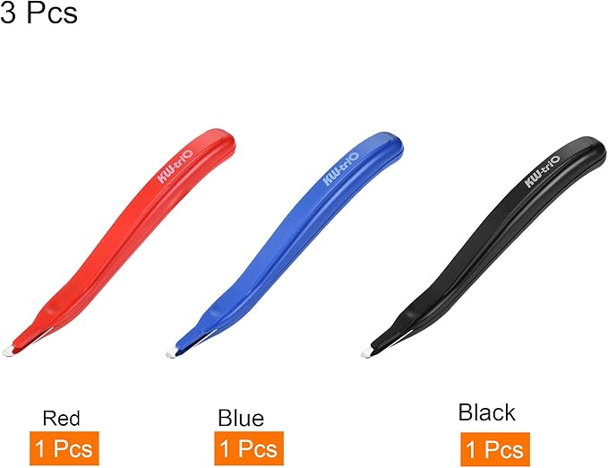 MECCANIXITY Staple Remover Tools, Magnetic Staplers Puller for Office Home Desktop Accessory, Black Blue Red Pack of 3