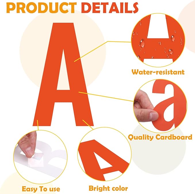 FYSUIMU 134 Pcs Fall Bulletin Board Letters Autumn Colored Alphabet Number Symbol Paper Cutouts Thanksgiving Decoration Letters Combo Set with 200 Pcs Glue Points for Home Classroom Party