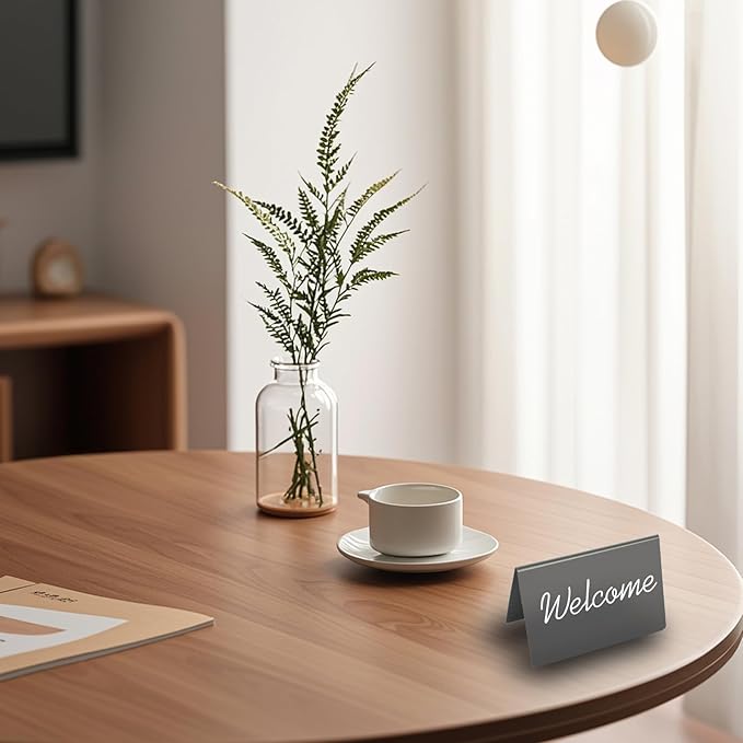 20 Pack 4"x3" V-Shaped Mini Chalkboard Signs, Self-Standing Tabletop Food Labels for Wedding, Bakery, Buffet, Easy to Write & Wipe Off, Includes 7 Color Chalk Markers, Cleaning Cloth