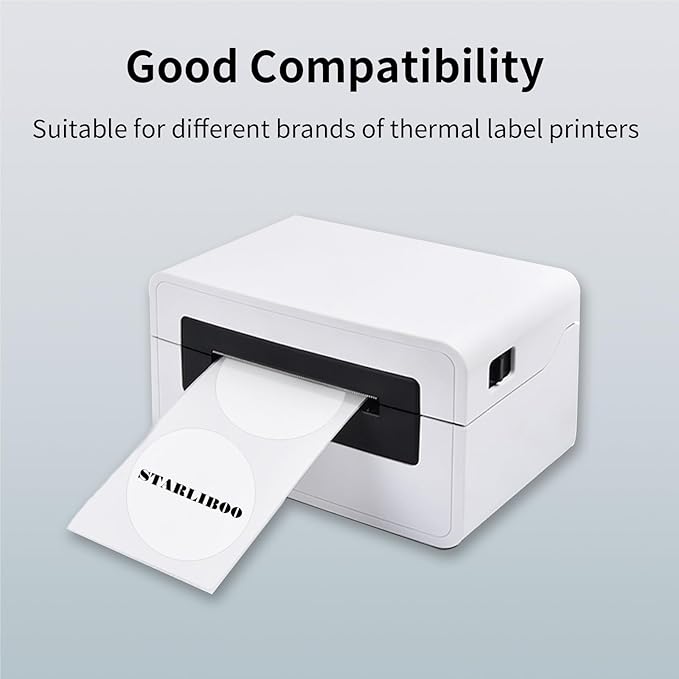 2 Inch Transparent Round Thermal Label, Self-Adhesive Clear Waterproof Circle Sticker for Logo Design, Multipurpose Direct Thermal Labels- 300 Sheets
