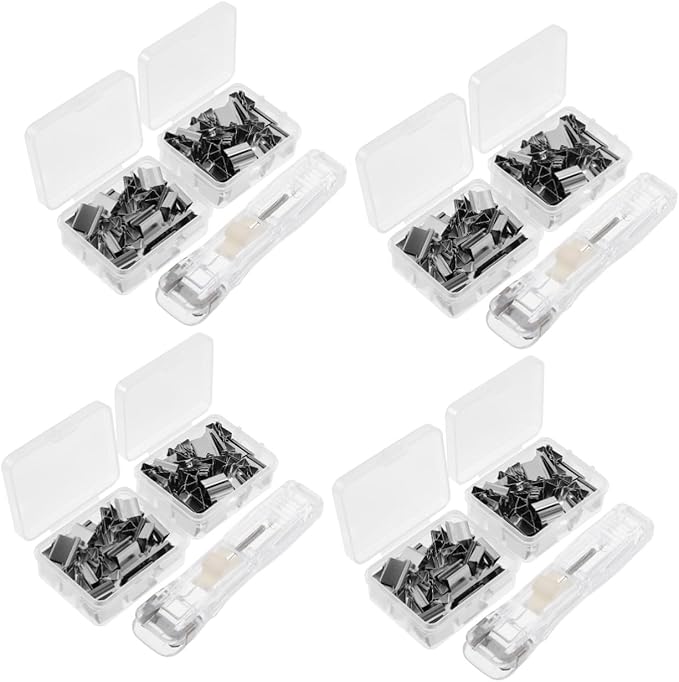 Operitacx 4sets Reusable Office Paper Stapler Paper Clip Stapler Desk Supplies Binding Material