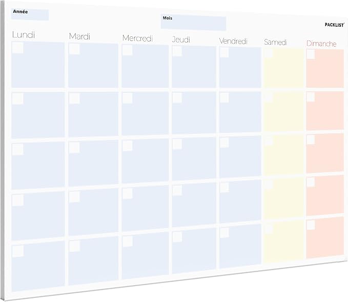 A4 Monthly Planner in FRENCH - Organizer & Perpetual Calendar - Planner with 25 Sheets. Exclusive and Ecological Design, 100% Paper.
