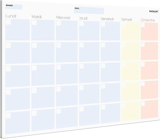 A4 Monthly Planner in FRENCH - Organizer & Perpetual Calendar - Planner with 25 Sheets. Exclusive and Ecological Design, 100% Paper.