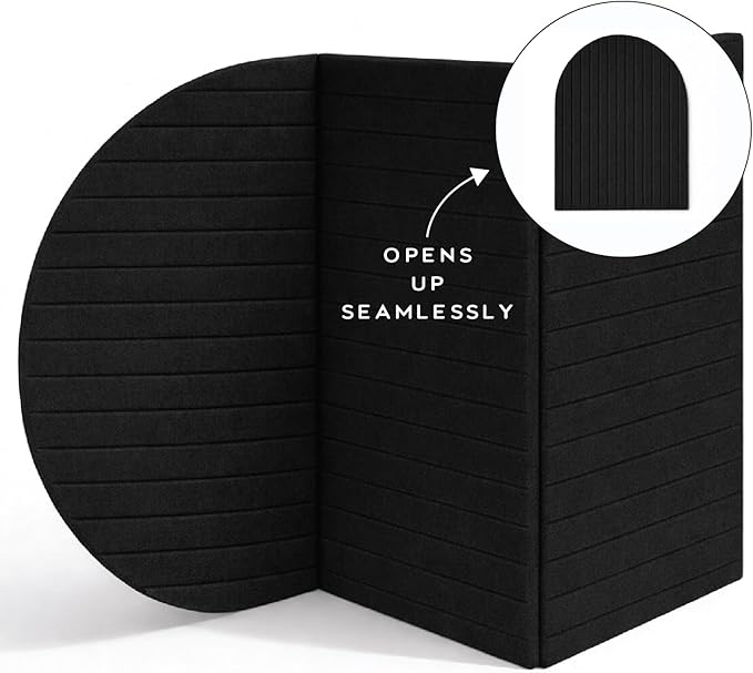 Orelle Fluted Arch Felt Bulletin Board (Black, 23 x 31)