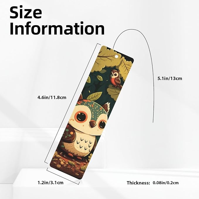Owl Animal Cute Background_2165776 (1) 5pcs Wood Bookmarks with Tassel for Planner Reading Book Lovers Accessory Readers Men Women 4.6 X 1.2 Inch