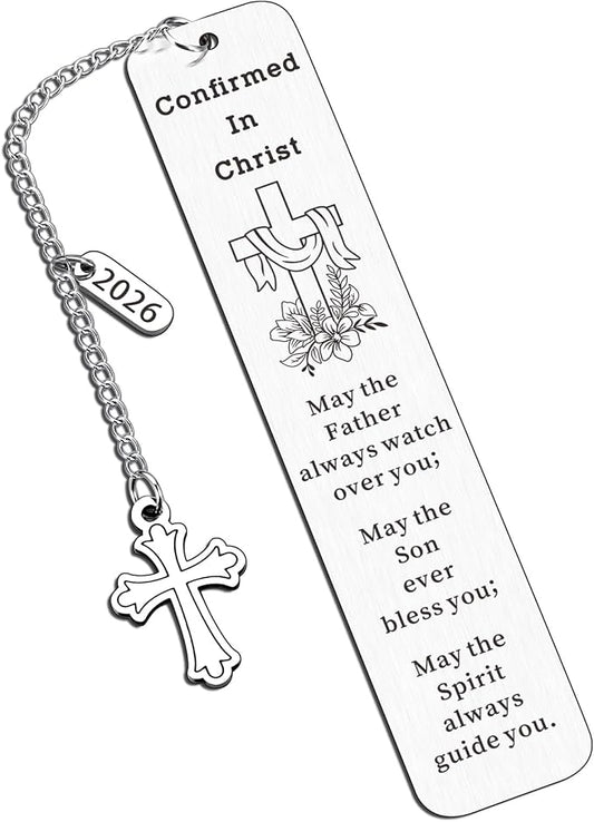2026 Confirmation Gifts for Teenage Girls Boys Fathers Day Christian Bookmark for Men Baptism Bible Bookmark Catholic Confirmation Gifts for Goddaughter Godson Religious Bulk Gifts Birthday