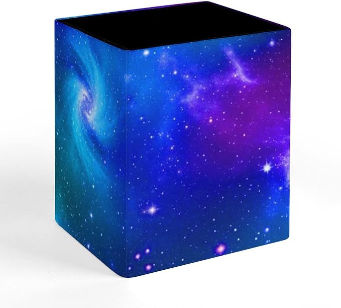 Men's Fashion Pencil Pen Holder Cup, Waterproof Office Supplies, Waterproof Multifunctional Office Supplies Blue Purple Galaxy Art