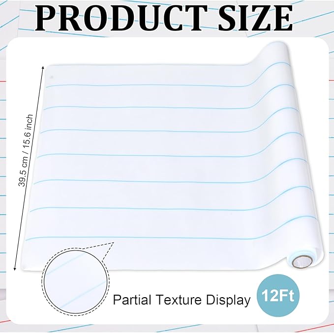 Notebook Bulletin Board Paper Roll Non-Woven Fabric Bulletin Board Background Reusable Waterproof Classroom Poster Fade Resistant Poster for Classroom Decor Wrapping Crafts Supplies 15.6 in x 12 Ft