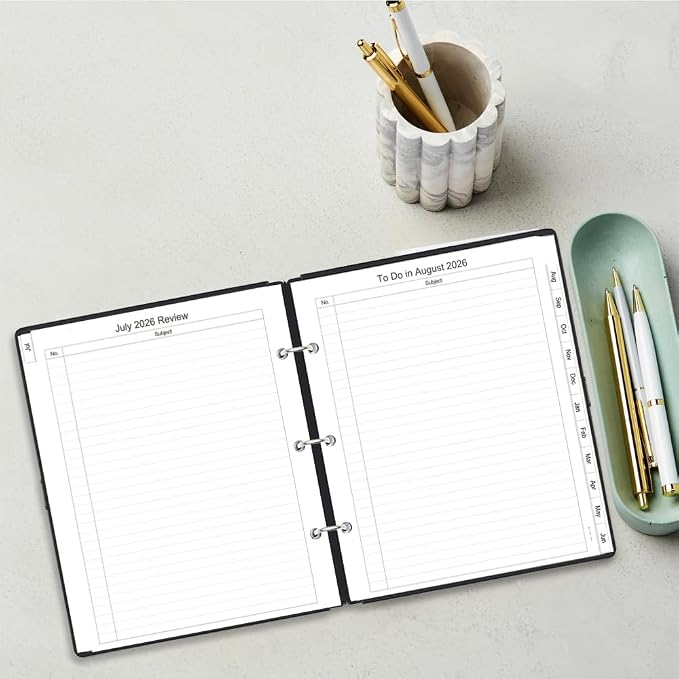 2026-2027 Monthly Planner Refill, Jul 2026 to Jun 2027, Two Pages Per Month, Letter Size, 8-1/2" x 11",3-Hole Punched,2026-2027 Planner Inserts